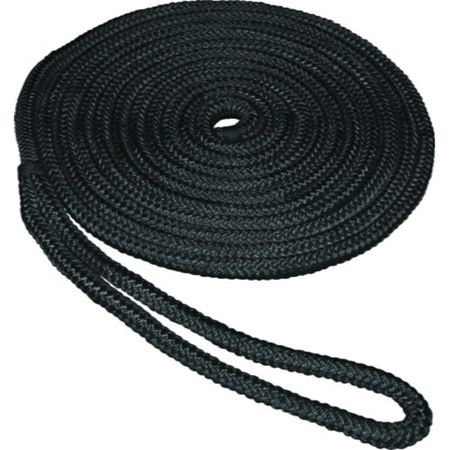 SEASENSE 0.5 in x 25 ft Double Braid Dockline-Black 50013098